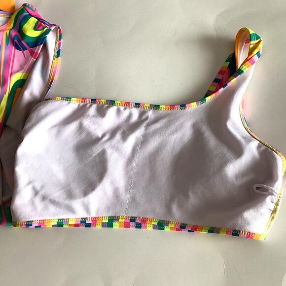 Women's One Piece Swimsuit Swirl Print Asymmetric Cutout Multicolor Abstract - Picture 6 of 7